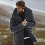 Sawyer | Men's Shearling Collar Overcoat, Tailored Winter Coat | Animated Apparel