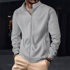 Eloise | Women's Zip-Through Cardigan with Stand Collar, Ribbed Knit Cardigan | Animated Apparel