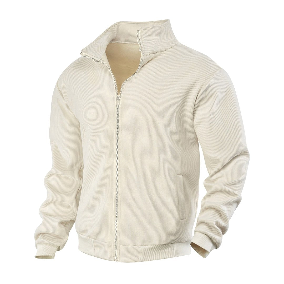 Eloise | Women's Zip-Through Cardigan with Stand Collar, Ribbed Knit Cardigan | Animated Apparel