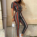 Saylor | Women's Tie-Waist Ankle-Length Jumpsuit - Multicolored