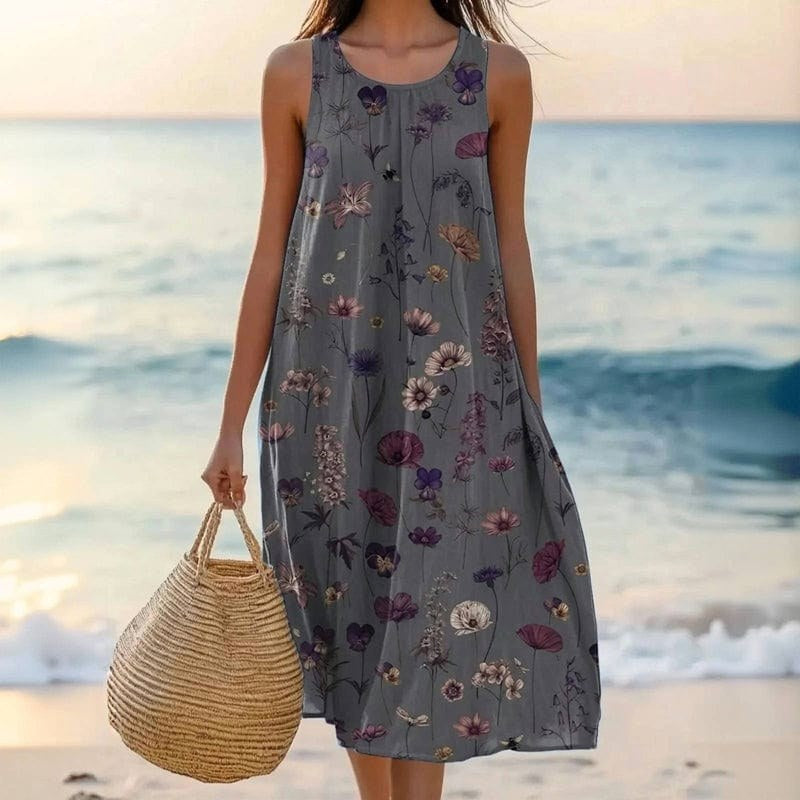 Scarlett | Women's Casual Summer Dress with Lightweight Fabric - Dark Grey