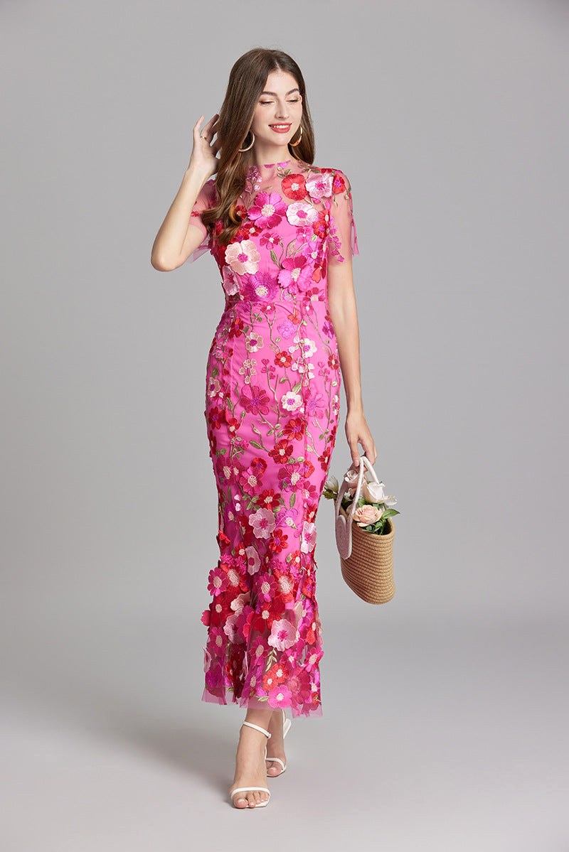 Scarlett | Women's Floral Midi Dress - Voilet