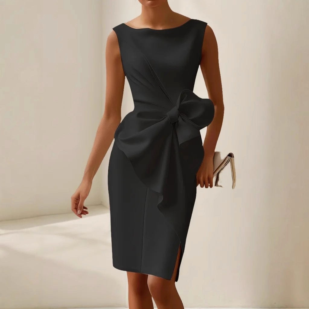 Scarlett | Women's Sleeveless Bow Detail Midi Dress - image 10
