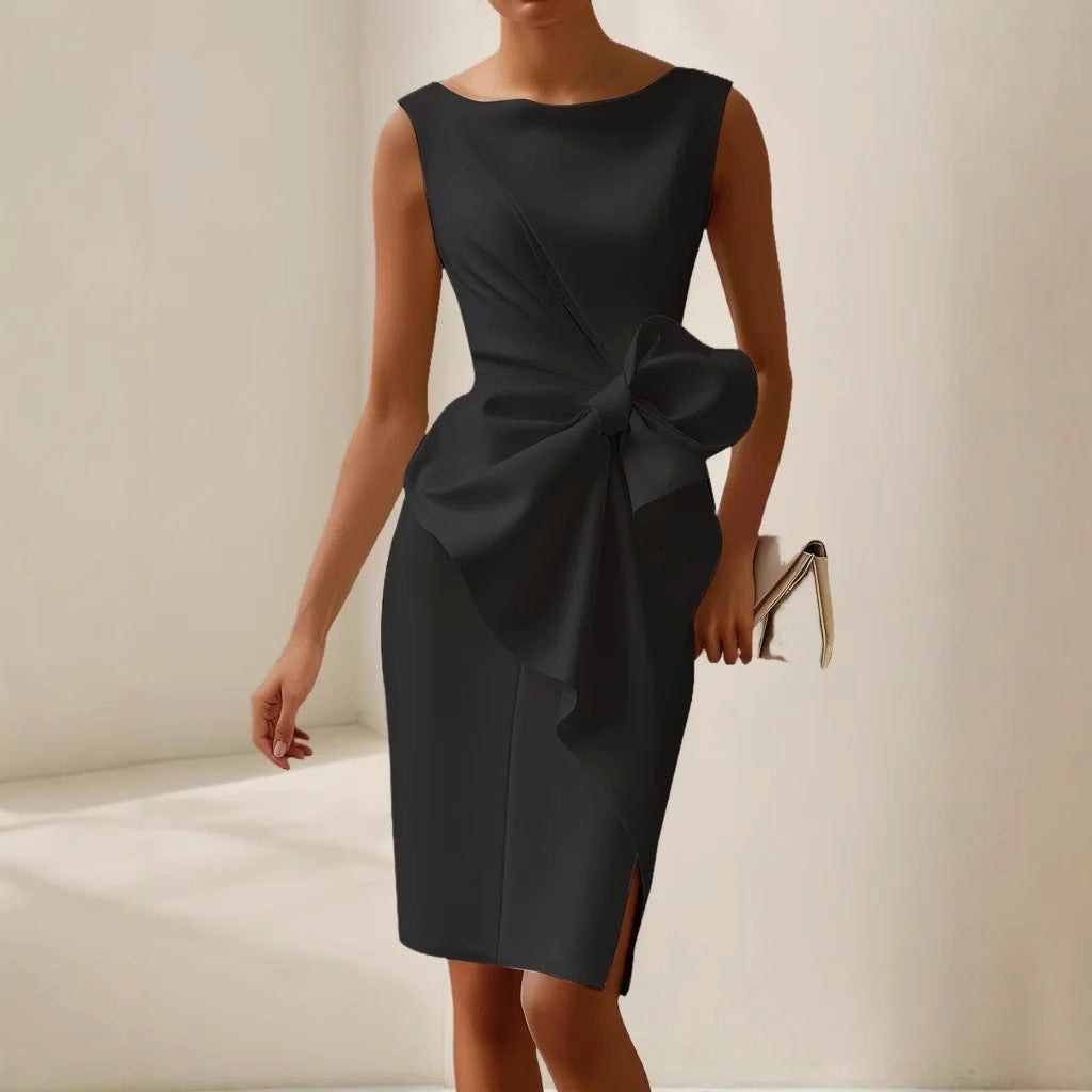 Scarlett | Women's Sleeveless Bow Detail Midi Dress - image 15
