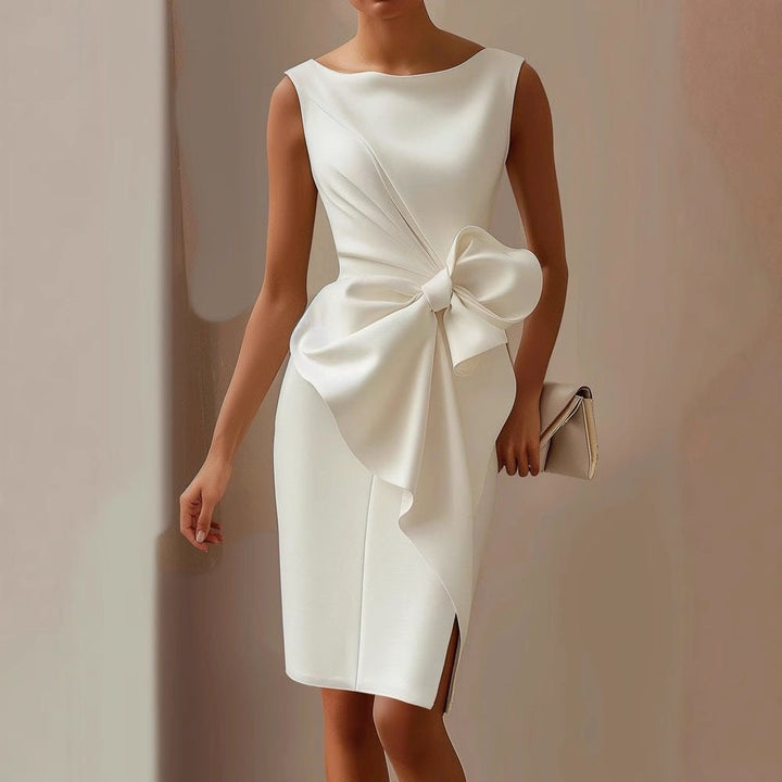 Scarlett | Women's Sleeveless Bow Detail Midi Dress - image 7