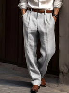 Sean | Men's Classic Pleated Trousers, Comfortable Dress Trousers | Animated Apparel