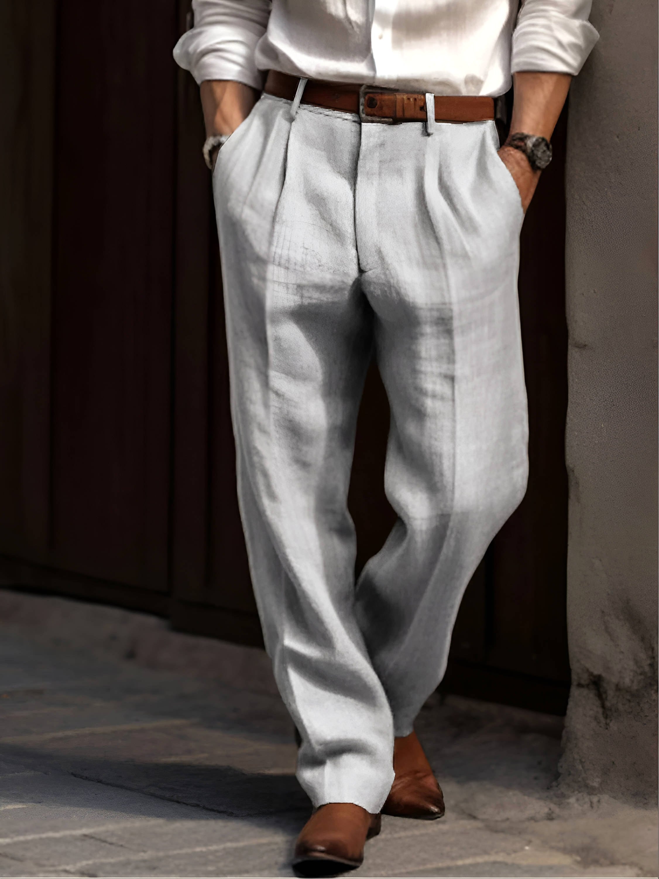 Sean | Men's Classic Pleated Trousers, Comfortable Dress Trousers | Animated Apparel