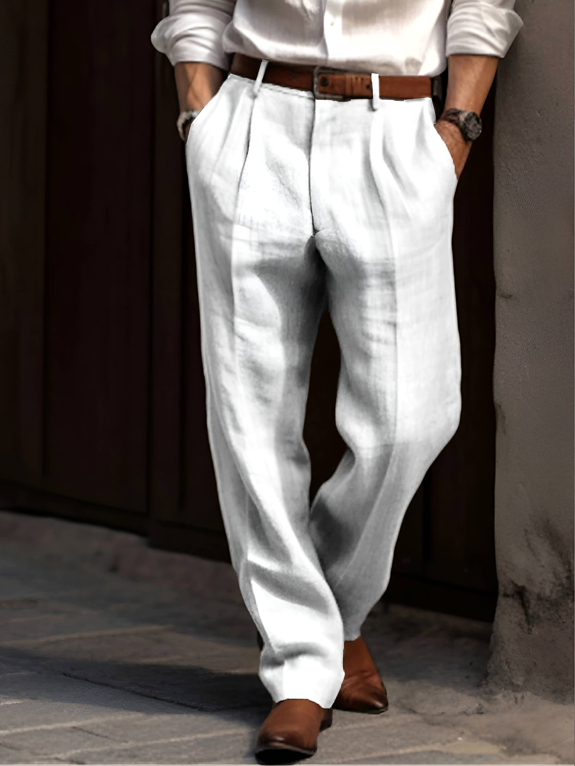 Sean | Men's Classic Pleated Trousers, Comfortable Dress Trousers | Animated Apparel