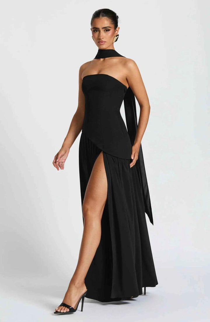 Seraphina | Women's Maxi Dress with Side Slit and Draped Details - image 13