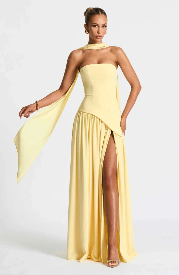 Seraphina | Women's Maxi Dress with Side Slit and Draped Details - image 3