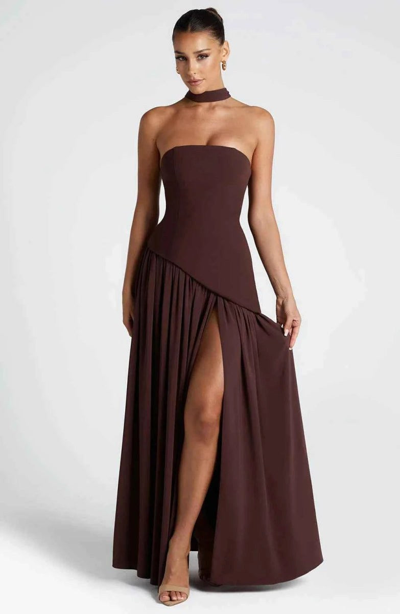 Seraphina | Women's Maxi Dress with Side Slit and Draped Details - image 4
