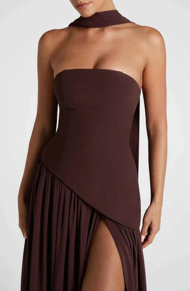 Seraphina | Women's Maxi Dress with Side Slit and Draped Details - image 6