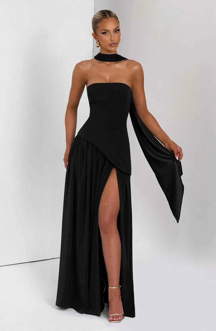 Seraphina | Women's Maxi Dress with Side Slit and Draped Details - image 9