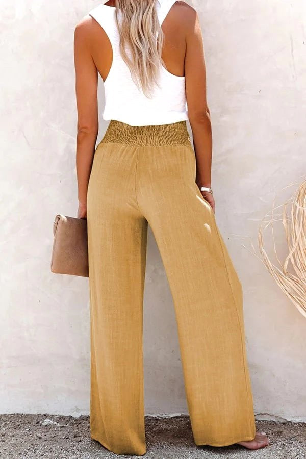 Serena | Women's High-Waist Wide-Leg Linen Trousers - image 10