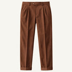 Shane | Men's High Waist Double Pleated Trousers, Tailored Formal Trousers | Animated Apparel | Brown