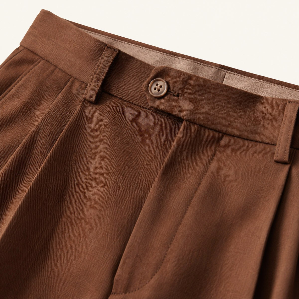 Shane | Men's High Waist Double Pleated Trousers, Tailored Formal Trousers | Animated Apparel | Apricot