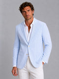 Shaun | Men's Striped Tailored Blazer, Lightweight Suit Jacket | Animated Apparel | Light Blue