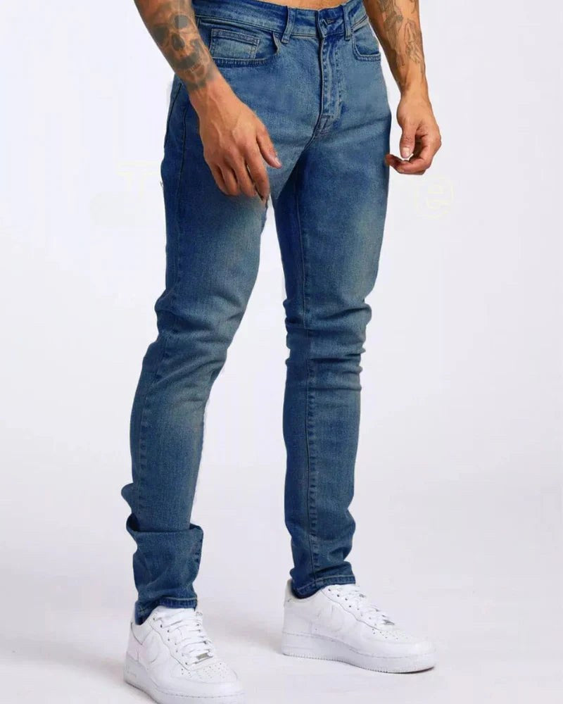 Roman | Men's Black Slim-Fit Jeans, Everyday Denim Trousers | Animated Apparel