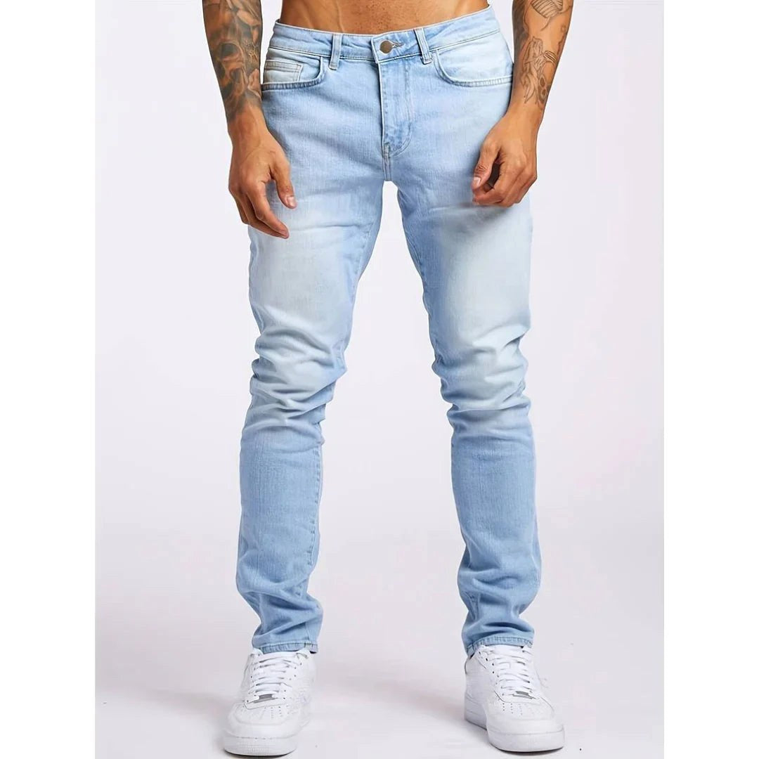 Roman | Men's Black Slim-Fit Jeans, Everyday Denim Trousers | Animated Apparel