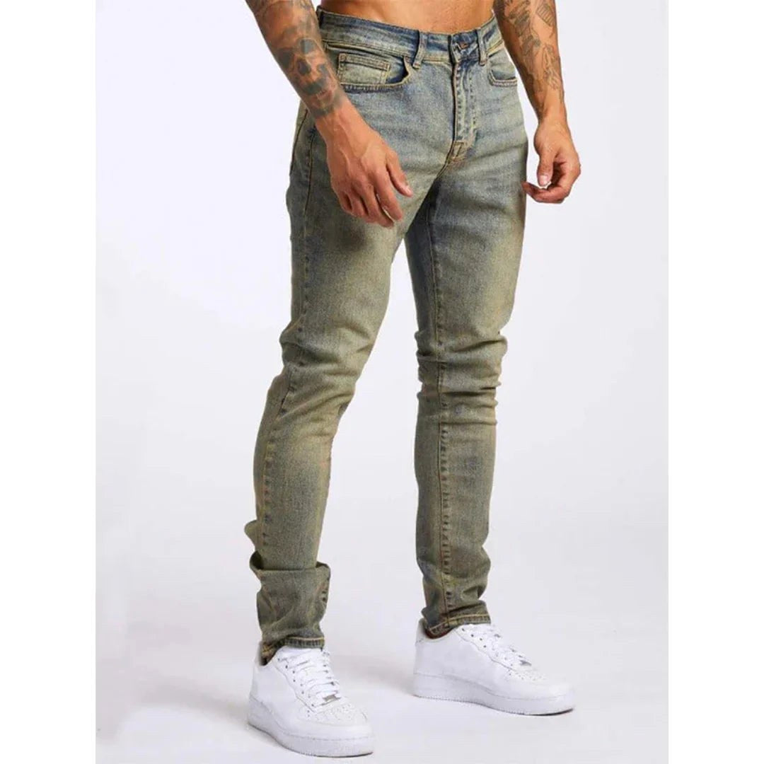 Roman | Men's Black Slim-Fit Jeans, Everyday Denim Trousers | Animated Apparel