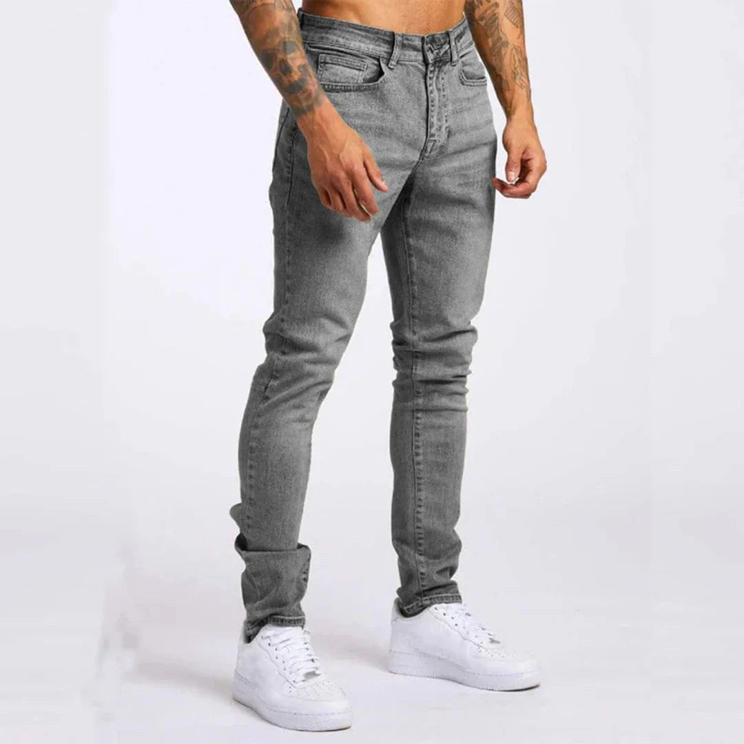 Roman | Men's Black Slim-Fit Jeans, Everyday Denim Trousers | Animated Apparel