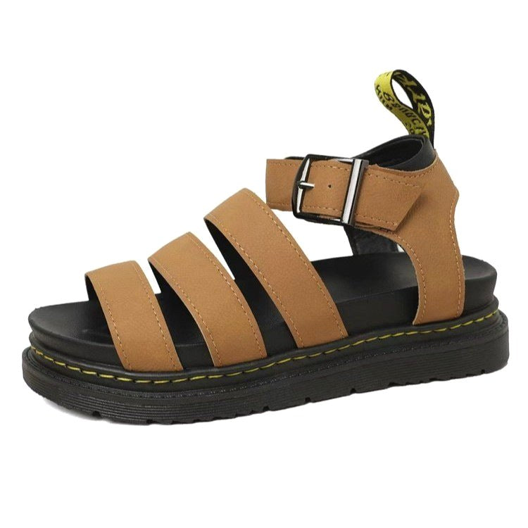 Skylar | Women's Strappy Platform Sandals - Brown