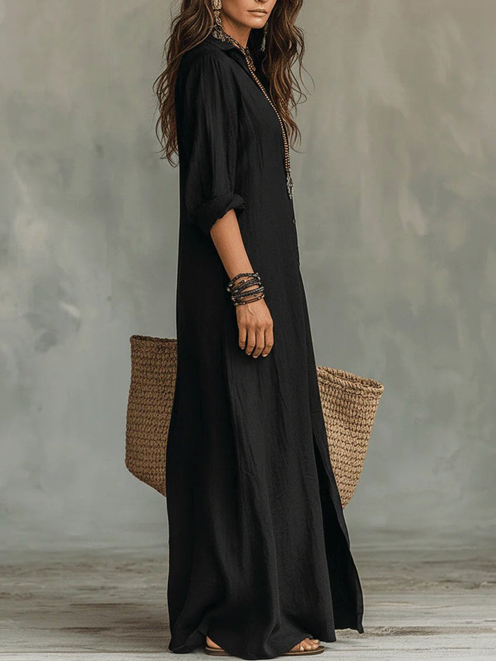Soline | Women's Long Button-Front Maxi Dress - image 2