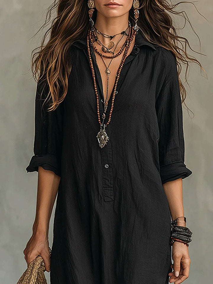 Soline | Women's Long Button-Front Maxi Dress - image 4