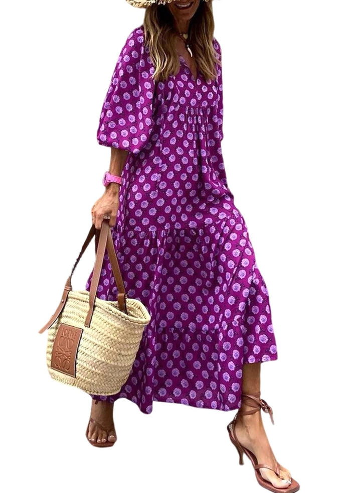 Sophia | Women's Boho Lightweight V-Neck Maxi Dress - image 13