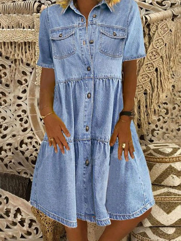 Sophia | Women's Casual Denim Shirt Dress - image 2