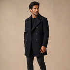 Spencer | Men's Double Breasted Wool Peacoat, Warm Winter Coat | Animated Apparel