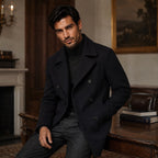 Spencer | Men's Double Breasted Wool Peacoat, Warm Winter Coat | Animated Apparel