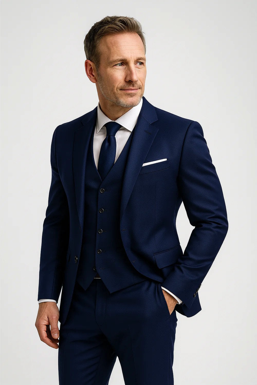 Santiago | Men's Three-Piece Tailored Suit with Waistcoat, Formal Blazer Suit | Animated Apparel