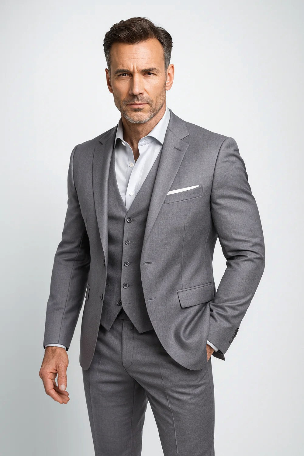 Santiago | Men's Three-Piece Tailored Suit with Waistcoat, Formal Blazer Suit | Animated Apparel