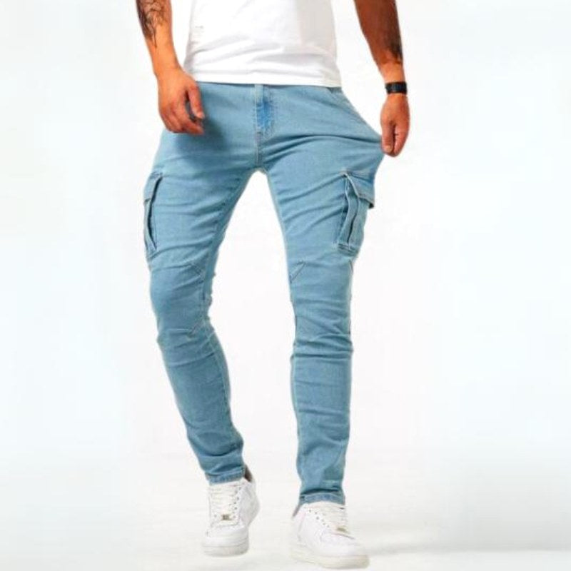 Stuart | Men's Ultra-Stretch Casual Jeans, Slim-Fit Denim Jeans | Animated Apparel