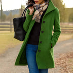 Susan | Women's Classic Button-Front Winter Coat, Tailored Autumn Coat | Animated Apparel