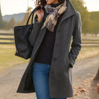 Susan | Women's Classic Button-Front Winter Coat, Tailored Autumn Coat | Animated Apparel