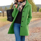 Susan | Women's Classic Button-Front Winter Coat, Tailored Autumn Coat | Animated Apparel