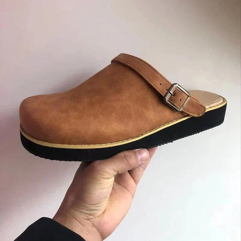 Sutton | Women's Supportive Comfort Leather Slip-Ons - Brown