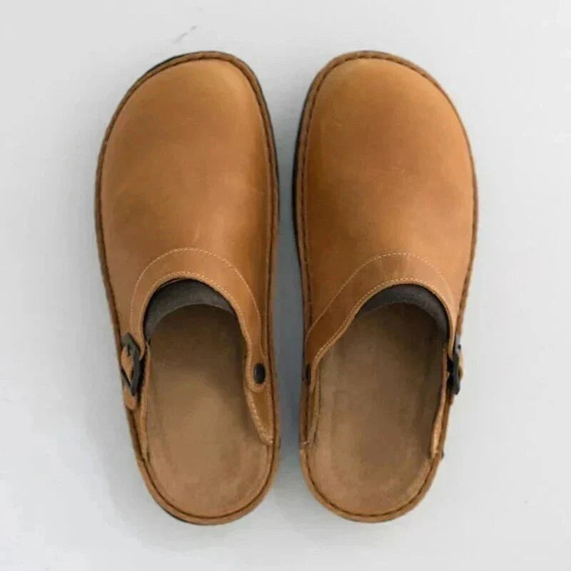 Sutton | Women's Supportive Comfort Leather Slip-Ons - Black