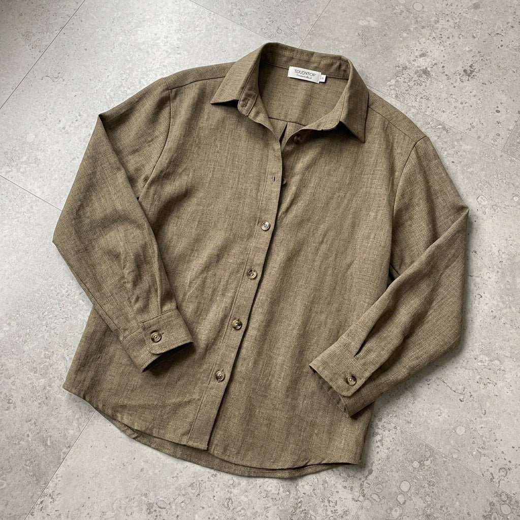 Suzanne | Women's Linen Blend Blouse with Classic Collar, Relaxed Fit Shirt | Animated Apparel