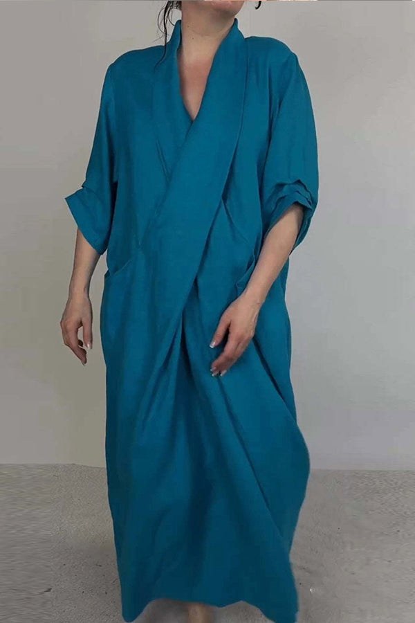 Taylor | Women's Minimalist V-Neck Dress With Pocket - image 9