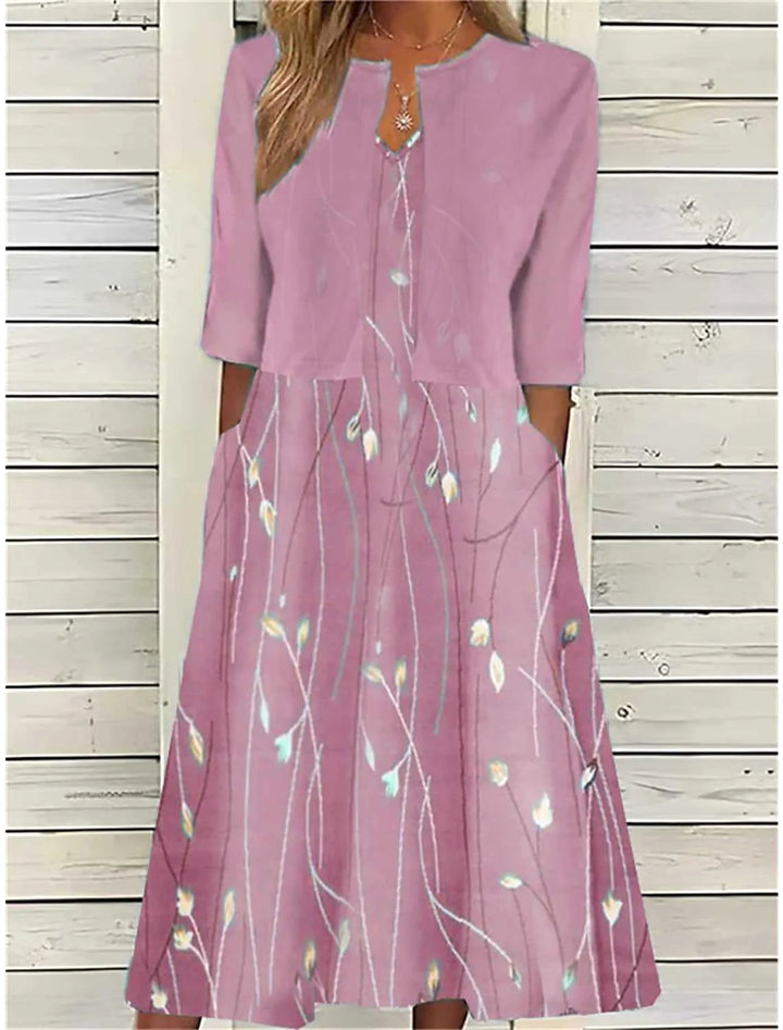 Tessa | Women's Chic Two-Piece Midi Set - Pink