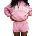 Thea | Women's Mock Neck Knit Sweatshirt, Varsity Letter Jumper | Animated Apparel