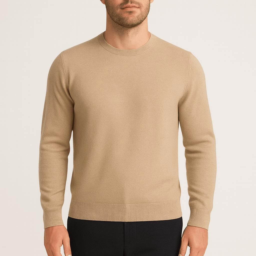 Benjamin | Men's Cashmere Crew Neck Jumper, Soft Luxury Knit | Animated Apparel