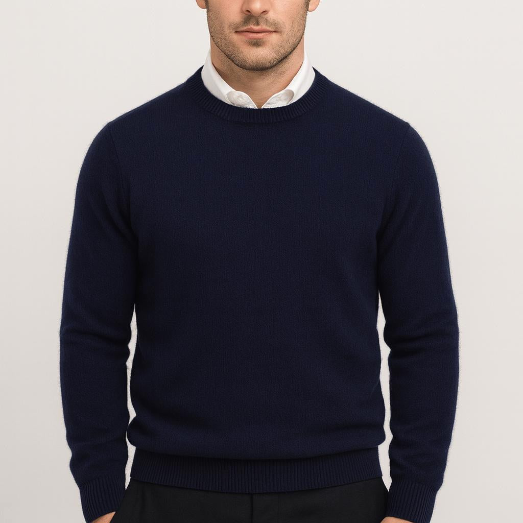 Benjamin | Men's Cashmere Crew Neck Jumper, Soft Luxury Knit | Animated Apparel