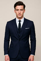 Theo | Men's Three-Piece Formal Suit, Jacket Waistcoat Trouser Suit | Animated Apparel | Navy Blue