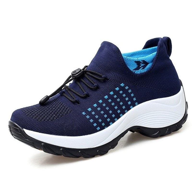 Theresa | Women's Comfort Pain-Relief Shoes - White Blue