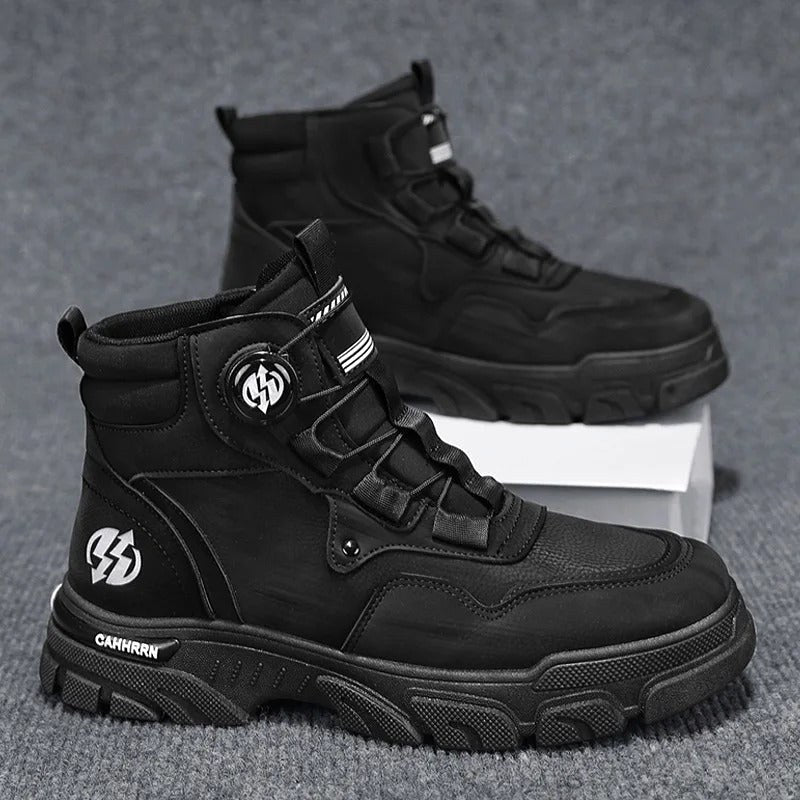 Thomas | Men's Work Boots with Dial Lock System, Heavy Duty Safety Boots | Animated Apparel | White