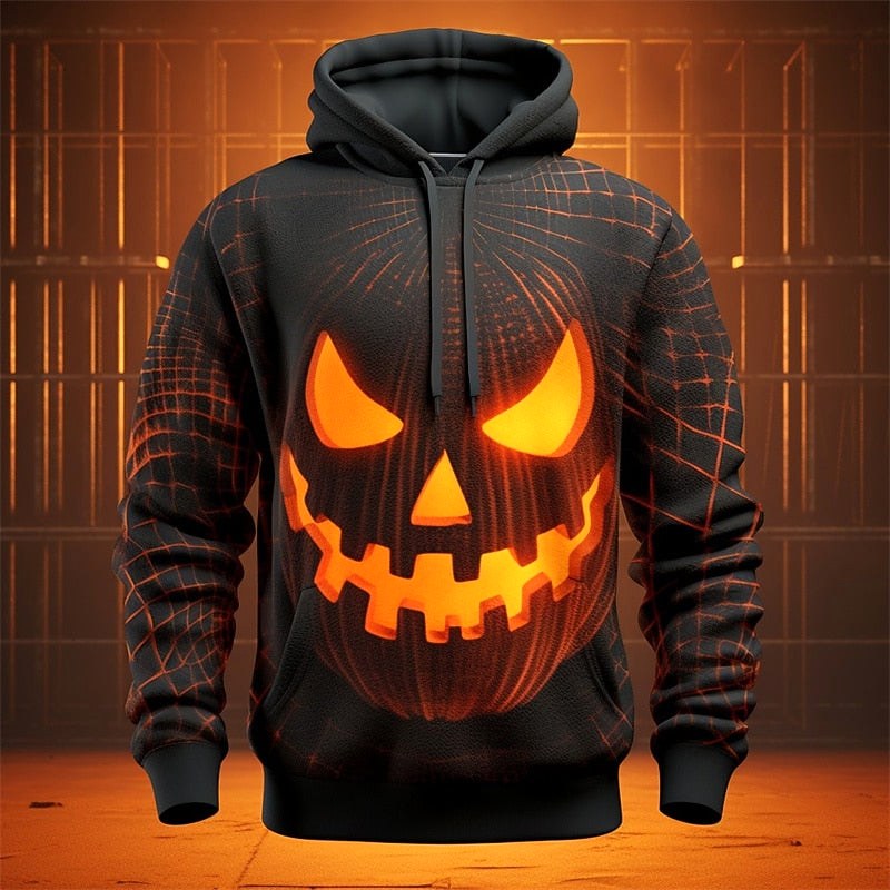 Trevor | Men's Halloween Graphic Hooded Sweatshirt, Seasonal Pullover Hoodie | Animated Apparel | Dark Gray